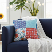 Load image into Gallery viewer, DaDa Bedding Set of 2-Pieces Bohemian Vibes Patchwork Floral Throw Pillow Covers, 18" x 18" (JHW878)
