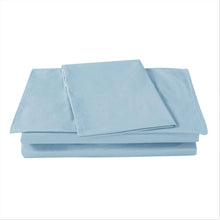 Load image into Gallery viewer, DaDa Bedding Cotton Soothing Light Sky Blue Fitted Sheet (JHW-604)