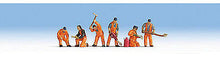 Load image into Gallery viewer, Noch 15276 HO Scale Railroad Track Workers -- Orange Uniforms pkg(6)