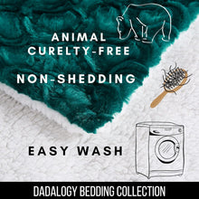 Load image into Gallery viewer, DaDa Bedding Mermaid Scales Emerald Green Blue w/ Sherpa Backside Faux Fur Throw Blanket (BL-171805)