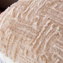 Load image into Gallery viewer, DaDa Bedding Heart Pillows Decorative Throw Pillows - Neutral Champagne Beige Heart Shaped Throw Toss Lap Fluffy Faux Fur Sherpa Pillows (16x14)