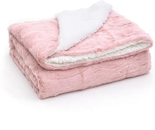 Load image into Gallery viewer, Tache Faux Fur Dusty Muted Pink Throw Blanket (#7)