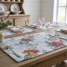 Load image into Gallery viewer, DaDa Bedding Set of 4-Pieces Tropical Sky Blue Birds Floral Tapestry Dining Table Placemats 13” x 19” (18116)