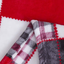 Load image into Gallery viewer, Tache Holiday Red Farmhouse Plaid Patchwork Flannel Throw Blanket (4025)