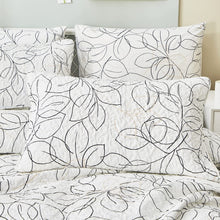 Load image into Gallery viewer, Tache Modern Abstract Leaf Line Art Foliage White Grey Black Gold Pillow Shams (TJ3571)