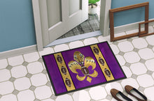 Load image into Gallery viewer, Tiger Football Fleur de lis  Doormat - 24x36 Decorative Floor Mat – Indoor/Outdoor Rug