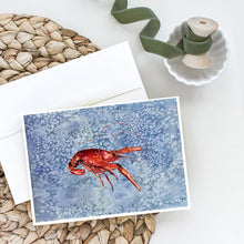 Load image into Gallery viewer, Crawfish Cool Water Greeting Cards -  Blank Note Cards – 8-Pack of Artist-Designed Cards with Envelopes