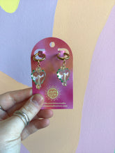 Load image into Gallery viewer, Chunky Glass Heart Charm Earrings