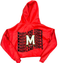 Load image into Gallery viewer, Maryland Terps Red Varsity Furry Hoodie