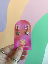 Load image into Gallery viewer, Tiny Titanium Starfish Hoops