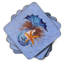Load image into Gallery viewer, Mermaid Coasters - Set of 4 Lightweight Foam, Absorbent Drink Coasters