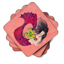 Load image into Gallery viewer, Mermaid Coasters - Set of 4 Lightweight Foam, Absorbent Drink Coasters