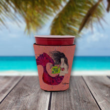 Load image into Gallery viewer, Mermaid Black Hair Mermaid Cup Hugger - Reusable Party Cup Sleeve with Personality