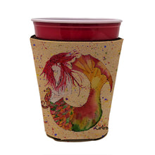 Load image into Gallery viewer, Mermaid Red Headed Mermaid Cup Hugger - Reusable Party Cup Sleeve with Personality