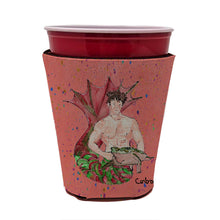 Load image into Gallery viewer, Merman Brunette Hair Merman Cup Hugger - Reusable Party Cup Sleeve with Personality