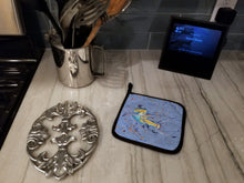 Load image into Gallery viewer, Blue Marlin Pot Holders - Set of 2 Decorative Kitchen Helpers | Made in the USA 8350PTHD