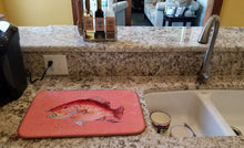 Load image into Gallery viewer, Strawberry Snapper Dish Drying Mat – Absorbent, Artistic Kitchen Essentials 8351DDM