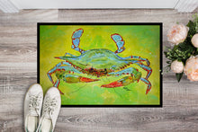 Load image into Gallery viewer, Bright Green Blue Crab  Doormat - 24x36 Decorative Floor Mat – Indoor/Outdoor Rug