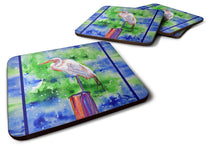 Load image into Gallery viewer, Bird - Egret Coasters - Set of 4 Lightweight Foam, Absorbent Drink Coasters