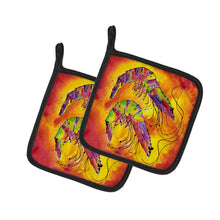 Load image into Gallery viewer, Bright Shrimp on Red Pot Holders - Set of 2 Decorative Kitchen Helpers | Made in the USA 8378PTHD