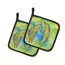 Load image into Gallery viewer, Dolphin Pot Holders - Set of 2 Decorative Kitchen Helpers | Made in the USA 8380PTHD