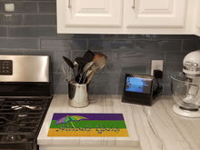 Load image into Gallery viewer, Mardi Gras Beads with Umbrella Glass Cutting Boards – Durable, Decorative Kitchen Art