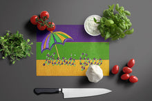 Load image into Gallery viewer, Mardi Gras Beads with Umbrella Glass Cutting Boards – Durable, Decorative Kitchen Art