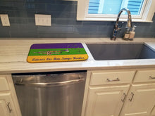 Load image into Gallery viewer, Mardi Gras Dish Drying Mat – Absorbent, Artistic Kitchen Essentials 8382DDM