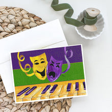Load image into Gallery viewer, Mardi Gras Comedy and Tragedy Greeting Cards -  Blank Note Cards – 8-Pack of Artist-Designed Cards with Envelopes