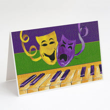Load image into Gallery viewer, Mardi Gras Comedy and Tragedy Greeting Cards -  Blank Note Cards – 8-Pack of Artist-Designed Cards with Envelopes