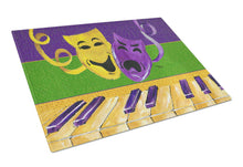 Load image into Gallery viewer, Mardi Gras Key Board with Comedy and Tragedy Glass Cutting Boards – Durable, Decorative Kitchen Art