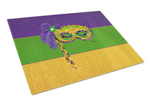 Load image into Gallery viewer, Mardi Gras Mask Glass Cutting Boards – Durable, Decorative Kitchen Art
