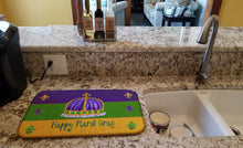 Load image into Gallery viewer, Mardi Gras Dish Drying Mat – Absorbent, Artistic Kitchen Essentials 8385DDM