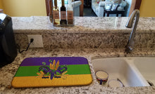 Load image into Gallery viewer, Mardi Gras Mask Dish Drying Mat – Absorbent, Artistic Kitchen Essentials 8387DDM