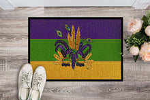 Load image into Gallery viewer, Mardi Gras Mask Doormat - 24x36 Decorative Floor Mat – Indoor/Outdoor Rug