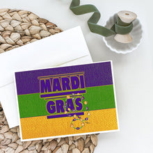 Load image into Gallery viewer, Mardi Gras with Beads Greeting Cards -  Blank Note Cards – 8-Pack of Artist-Designed Cards with Envelopes