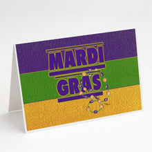 Load image into Gallery viewer, Mardi Gras with Beads Greeting Cards -  Blank Note Cards – 8-Pack of Artist-Designed Cards with Envelopes