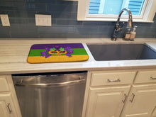 Load image into Gallery viewer, Mardi Gras Dish Drying Mat – Absorbent, Artistic Kitchen Essentials 8389DDM