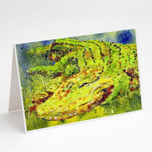 Load image into Gallery viewer, Alligator Greeting Cards -  Blank Note Cards – 8-Pack of Artist-Designed Cards with Envelopes