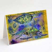 Load image into Gallery viewer, Loggerhead Turtles Greeting Cards -  Blank Note Cards – 8-Pack of Artist-Designed Cards with Envelopes