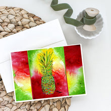 Load image into Gallery viewer, Pineapple Bright Colors Greeting Cards -  Blank Note Cards – 8-Pack of Artist-Designed Cards with Envelopes