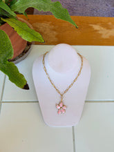 Load image into Gallery viewer, Pearl Centered Flower Charm Necklace