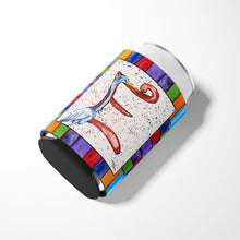 Load image into Gallery viewer, Letter E with Blue Heron Can or Bottle Beverage Insulator Hugger 8428