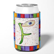Load image into Gallery viewer, Letter F with Oyster Shell Can or Bottle Beverage Insulator Hugger 8429