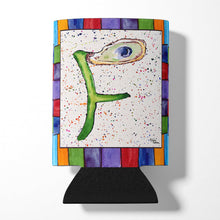 Load image into Gallery viewer, Letter F with Oyster Shell Can or Bottle Beverage Insulator Hugger 8429
