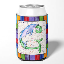 Load image into Gallery viewer, Letter G with Dolphin Can or Bottle Beverage Insulator Hugger 8430