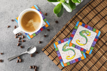 Load image into Gallery viewer, Beach and Seafood Coasters - Set of 4 Lightweight Foam, Absorbent Drink Coasters