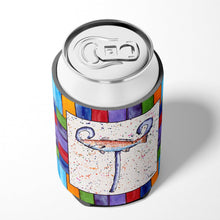 Load image into Gallery viewer, Letter T with  Red Fish Can or Bottle Beverage Insulator Hugger 8443