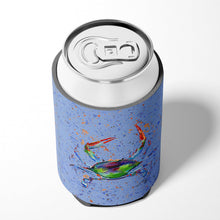 Load image into Gallery viewer, Crab on blue Can or Bottle Beverage Insulator Hugger