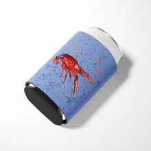 Load image into Gallery viewer, Crawfish on blue Can or Bottle Beverage Insulator Hugger